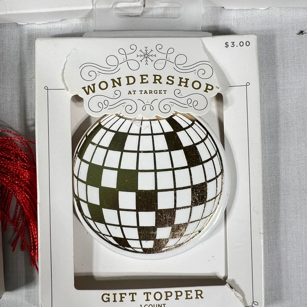 Wondershop Gift Topper Ornament Set Peppermint Disco Ball Multi Color 5 Pack